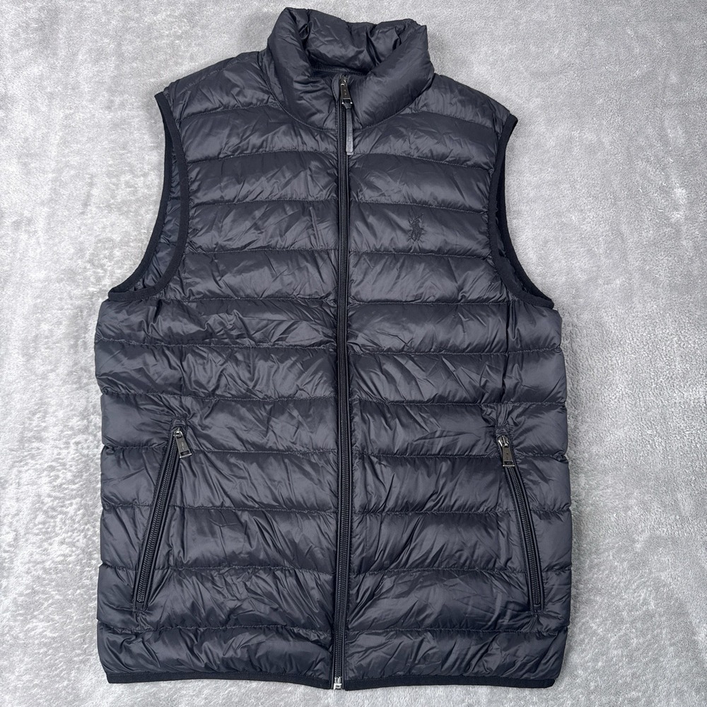 Polo Ralph Lauren Quilted Duck Down Puffer Puff Vest Black Men's Small S